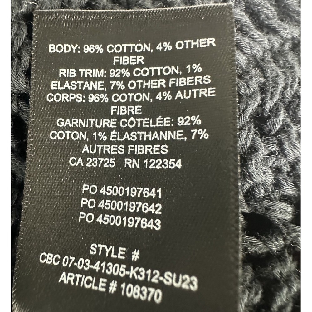 Wilfred Free Aritzia Open Knit Sweater Womens XL Black Oversized Cotton 108370 - Picture 8 of 8